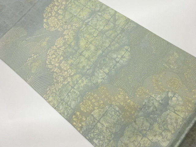 JAPANESE FUKURO OBI / WOVEN FLOWER ARABESQUE